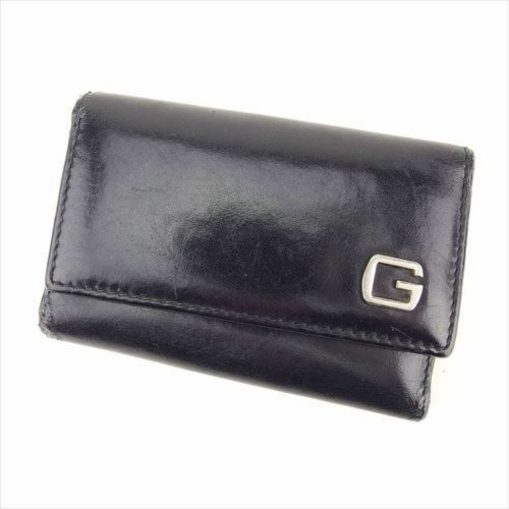 Authentic Used Gucci Key case Key holder Black leather Woman unisex